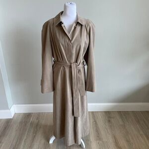 London Fog Vintage Beige Trench Coat Women's 12 Petite Belted Classic Capsule